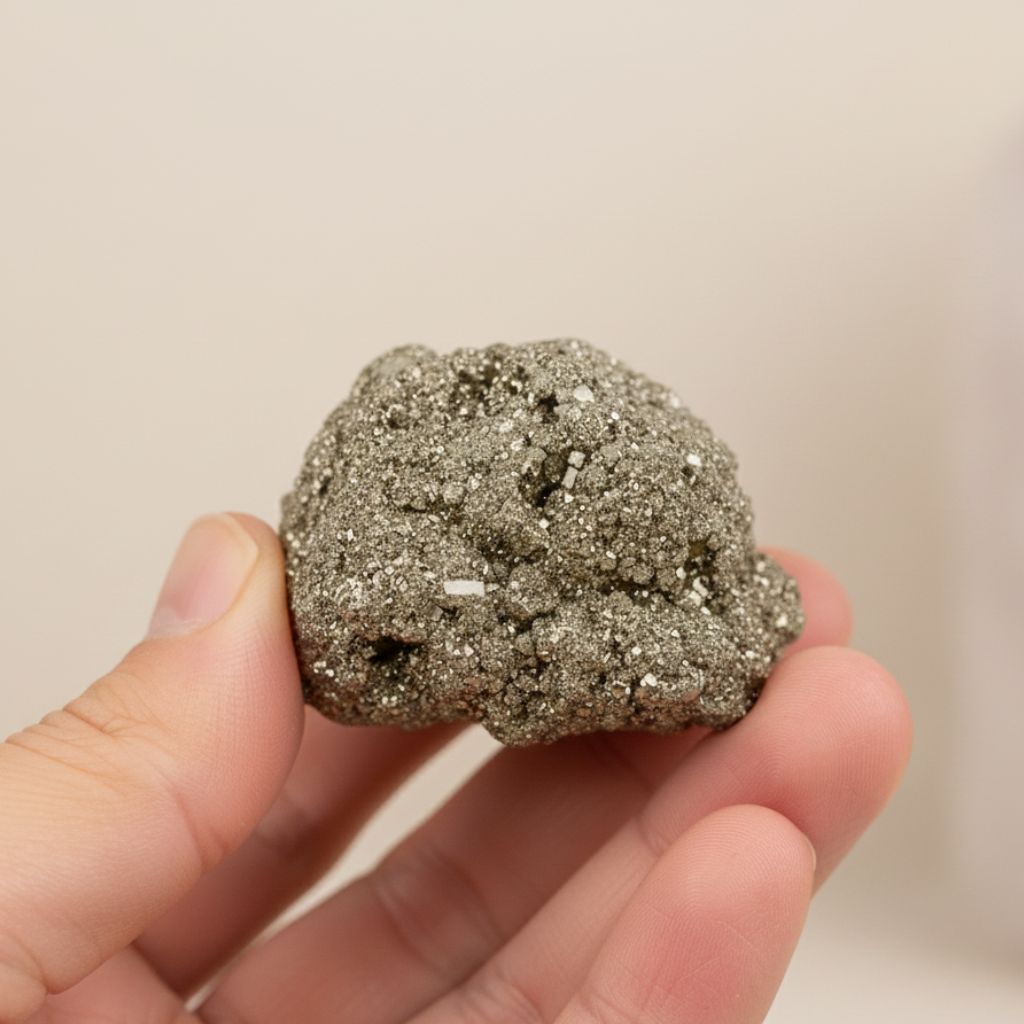 Raw Pyrite Crystal Stone 50–60 gm for Positive Energy & Money Attraction - Pyrite Crystal Stone by Viti Creations - Image 5