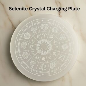 Selenite crystal charging plate for cleansing and recharging crystals