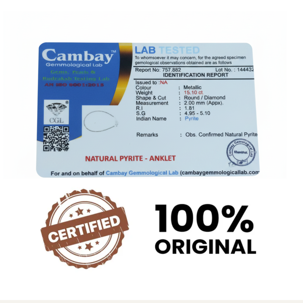 Original Pyrite Stone Anklet for Prosperity, Confidence & Financial Growth (Lab Certified) - Pyrite Stone Anklet by Viti Creations - Image 7